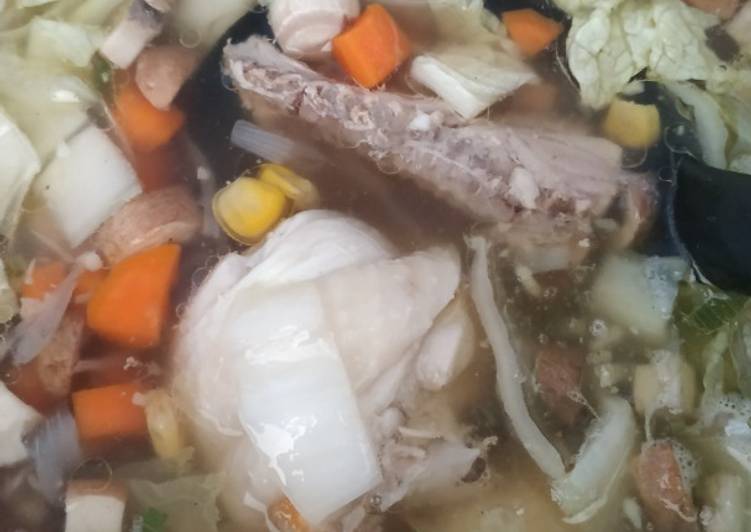 Langkah Mudah untuk Membuat Sup Ayam plus sayur, Menggugah Selera