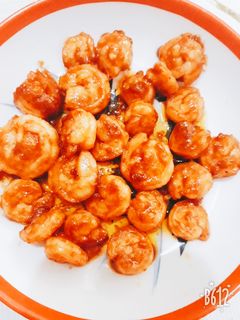 Hình của món Tôm sốt chua ngọt.