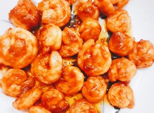 Hình của món Tôm sốt chua ngọt.