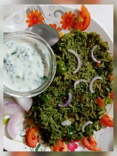 પાલક રાઈસ અને પાલક રાયતું રેસીપી મુખ્ય ફોટો