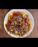 Salsa de langostinos con pasta