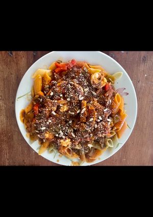 Una foto de Salsa de langostinos con pasta