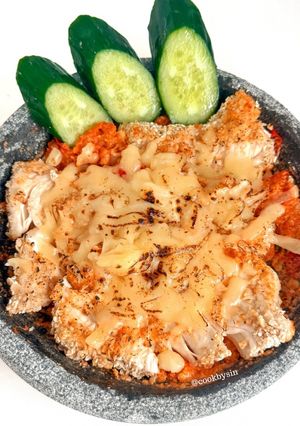 Foto resep Healthy Ayam Geprek Mozzarella – No Tepung, No Oil – Clean Eating Diet
