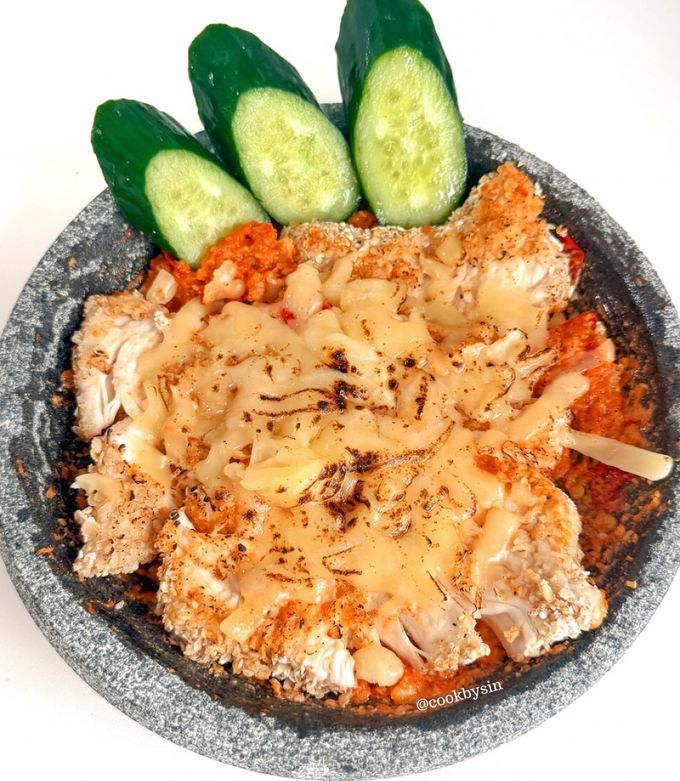 Foto resep Healthy Ayam Geprek Mozzarella – No Tepung, No Oil – Clean Eating Diet