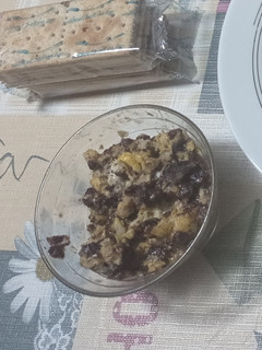 Una foto de Huevos al microondas con morcilla