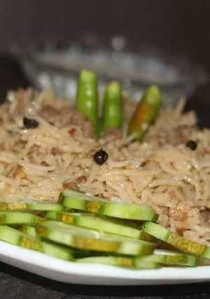A picture of Keema pulao.