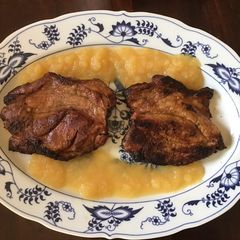 A picture of California Farm Griddled Barbecued Pork Steaks.