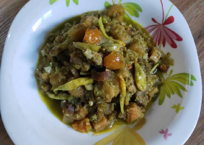 Kikil sapi masak cabai hijau