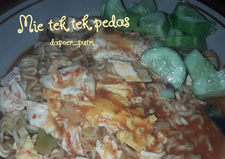 Resep Mie tek tek kuah pedas Anti Gagal