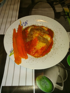 Una foto de Bacalao al jerez con verduras confitadas