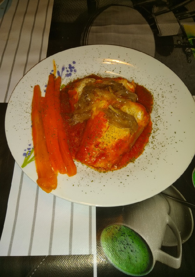 Una foto de Bacalao al jerez con verduras confitadas