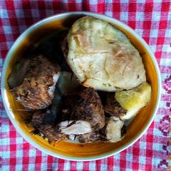 Boiled cocoyam A picture of Boiled cocoyam.