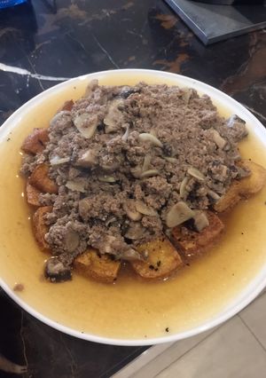 Foto resep Tahu tumis daging dan jamur ala air fryer
