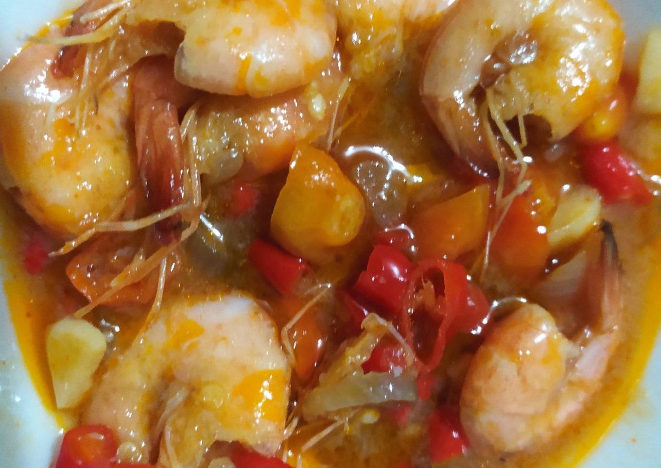 Tumis Udang Pedas Simple