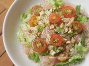 Gambar quinoa rebus dan sayuran