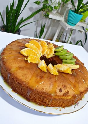 عکسی از دستور کیک پرتقالی با سس پرتقالی😋🍊