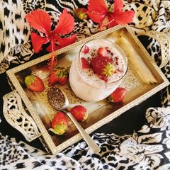 A picture of CHIA STRAWBERRY PUDDING 🍮(Vegan chia seeds pudding).