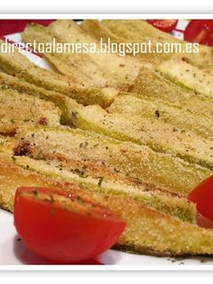Una foto de Bastones de calabacín con parmesano