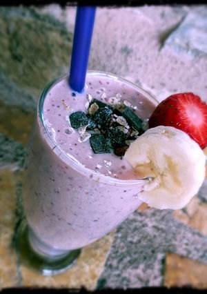 Φωτογραφία της συνταγής Smoothie φράουλα-μπανάνα-βρώμη! 😋