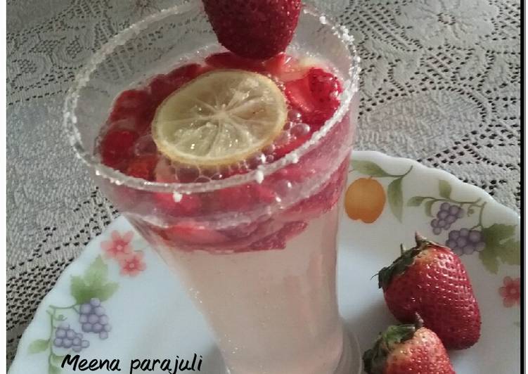 Yummy Homemade strawberry mojito 😊😊😊 Recipe