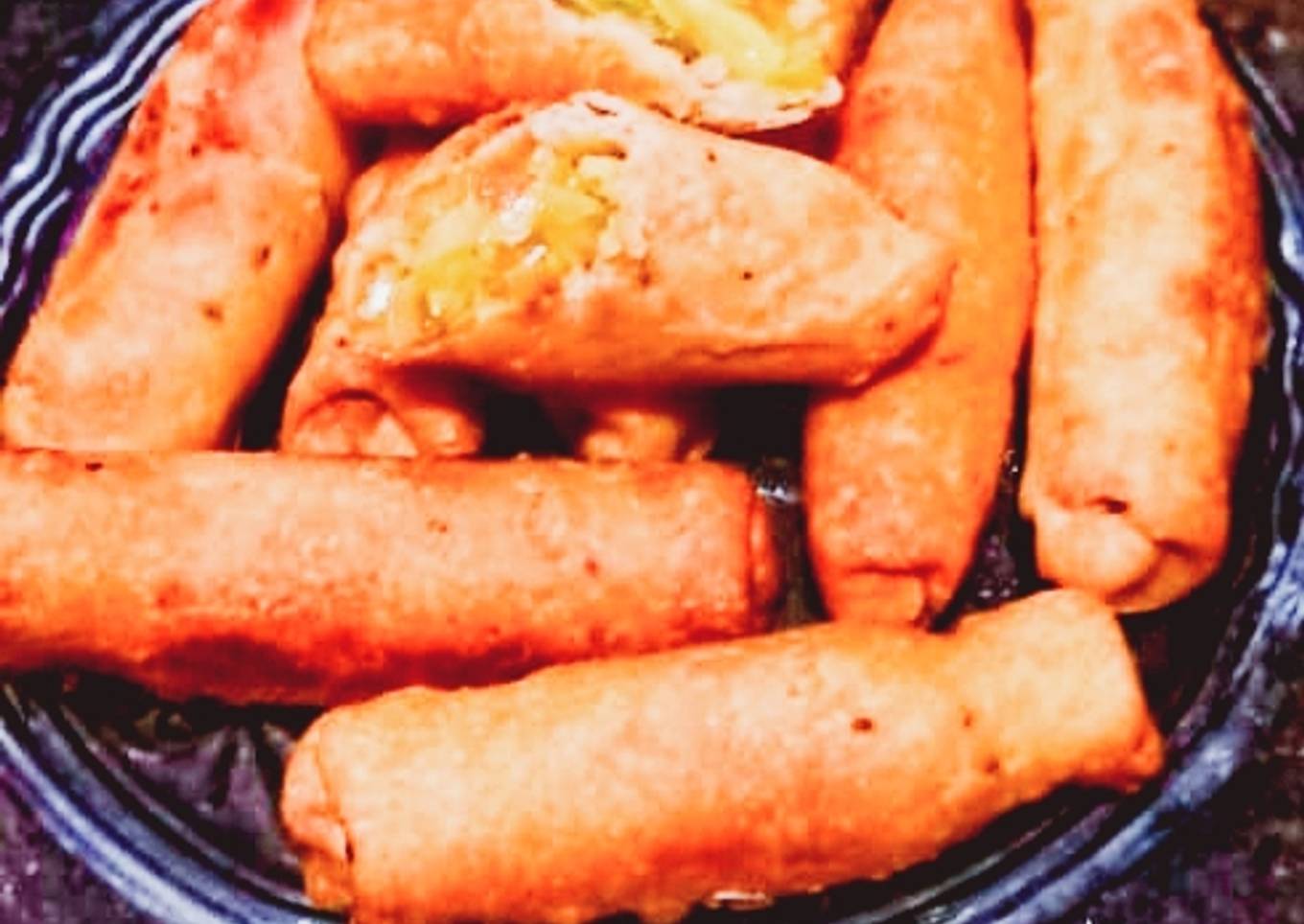 Rice and cabbage healthy spring Rolls