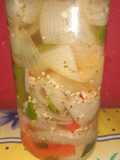 Conserva de cebollas y morrones al escabeche