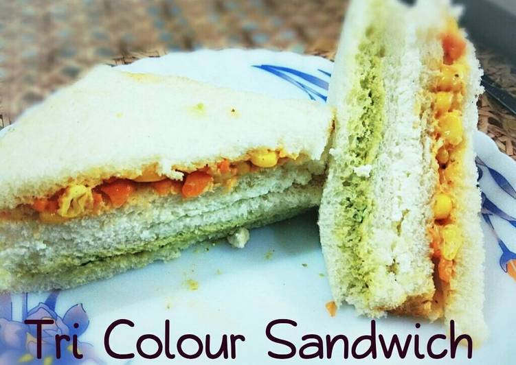 Easiest Way to Prepare Perfect Tri colour Sandwich #nofire