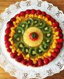 Tarta de frutas con base de avena fit💪🍓🥝