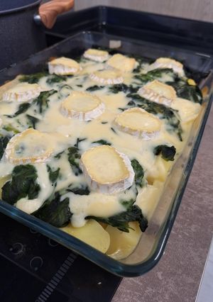 Une photo de Gratin épinard chèvre