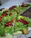 Pizza integral con guacamole