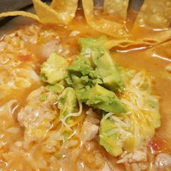 A picture of Chicken tortilla soup.