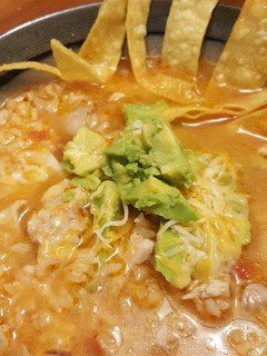A picture of Chicken tortilla soup.