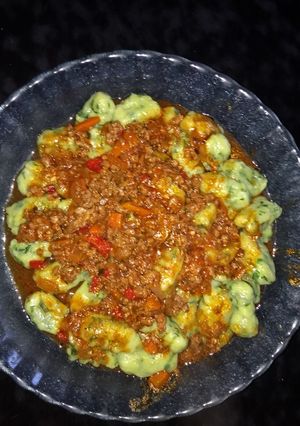 Una foto de Ñoquis 🥔papas y espinacas 🍃
