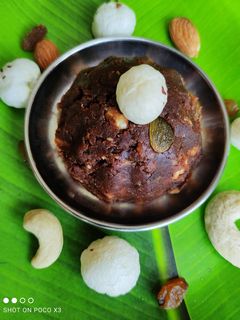मखाना सातू गुळाचा हलवा (makhana satu gulacha halwa recipe in marathi) रेसिपी चे मुख्य फोटो