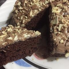 A picture of Eggless chocolate cake.