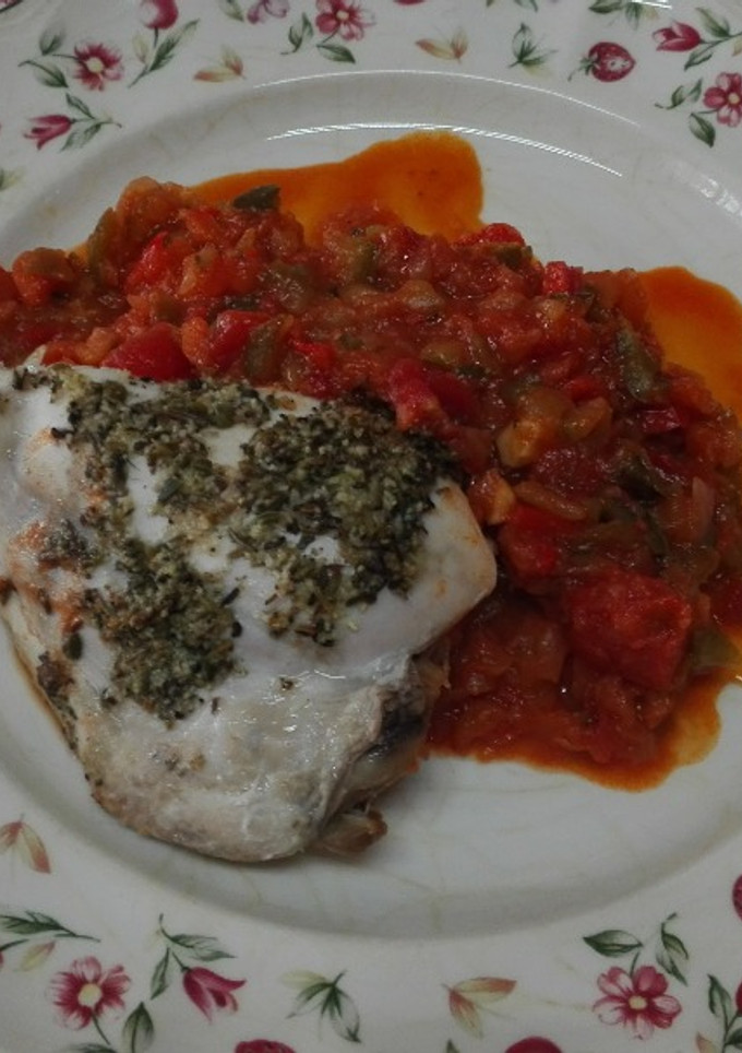 Una foto de Contramuslo de pollo a la provenzal con pisto. Thermomix