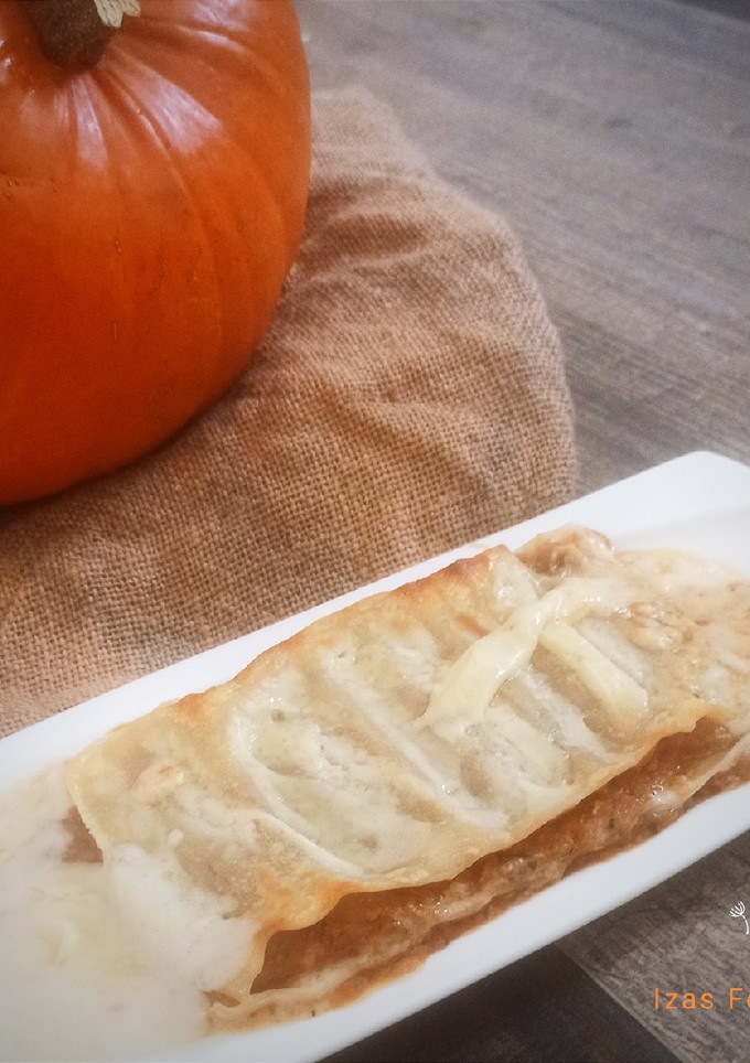 Una foto de Lasaña de calabaza y pollo