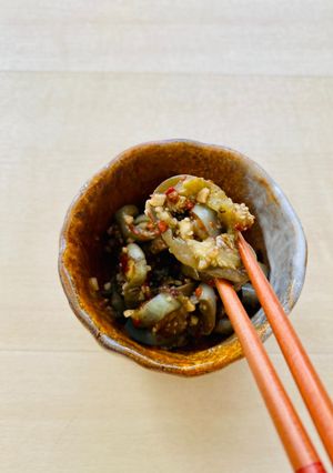 A picture of 3 mins Spicy Eggplant Banchan.