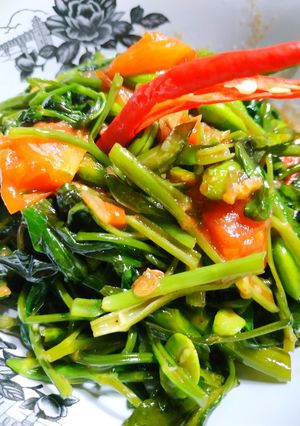 Foto resep Cah kangkung saus tiram pete