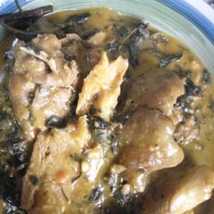 A picture of Bitter leaf soup.