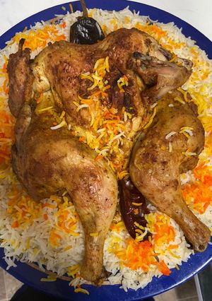 صورة لوصفة رز ودجاجة مشوية بالفرن