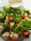 Crab Stick Salad Rolls with Wasabi Dressing - Bento Box Menu