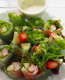 Crab Stick Salad Rolls with Wasabi Dressing - Bento Box Menu