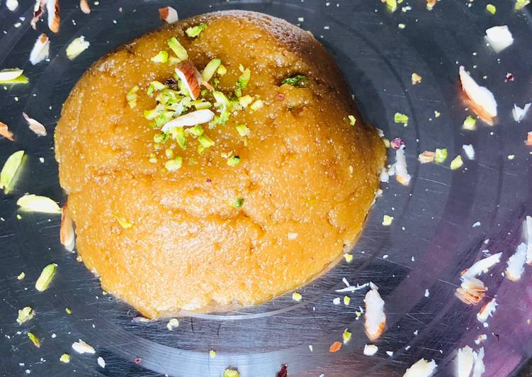 Besan halwa with jaggery