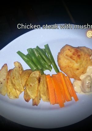 Foto resep Chicken Steak with Mushrooms Sauce
