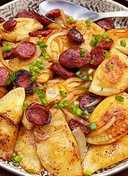 Brown Butter Pierogi with Wagyu Beef Kielbasa