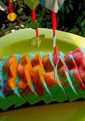 Foto resep Bolu Marmer Rainbow Kukus