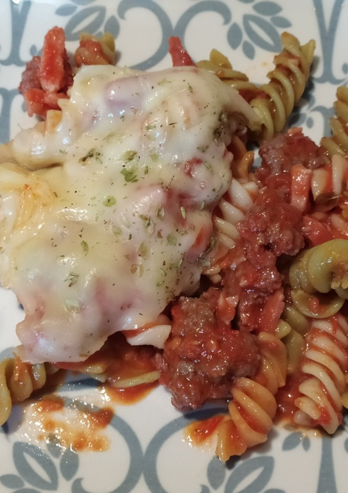Una foto de Espirales con carne y bacon 🇮🇹