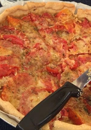Une photo de Tarte tomate, moutarde et brebis