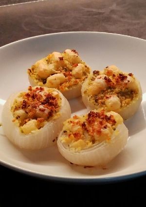 Una foto de Cebollas rellenas gratinadas
